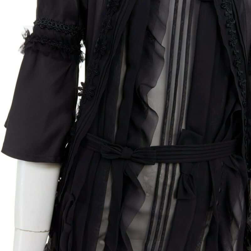 Comme Des Garcons Victorian Ruffle Dress Black Silk Never worn - Back View