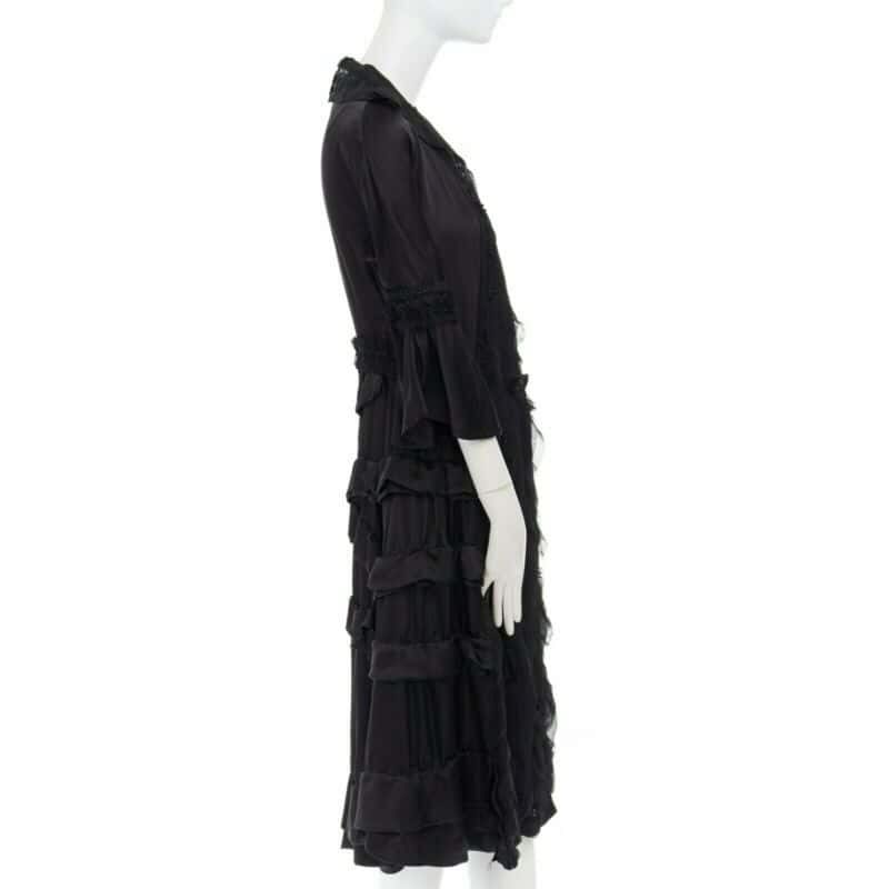 Comme Des Garcons Victorian Ruffle Dress Black Silk Never worn - Box View