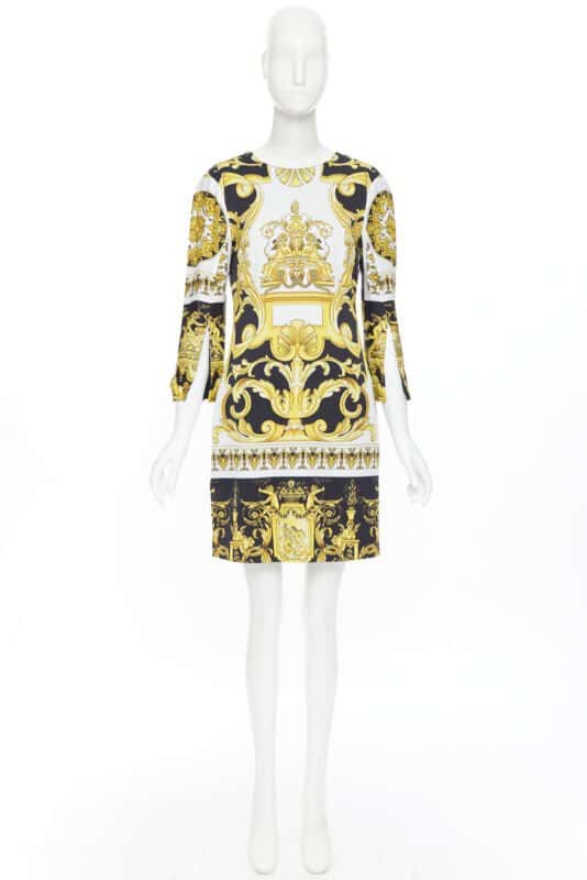 Versace Baroque dress Gold Viscose Never worn, with tag - Inside View