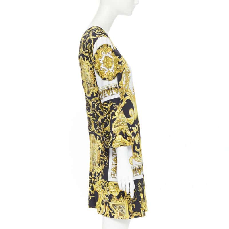 Versace Baroque dress Gold Viscose Never worn, with tag - Box View
