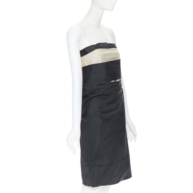Helmut Lang Sash Asymmetric Dress Black Polyester Good condition - Model View