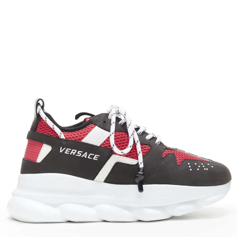 Versace Burgundy Spike Sneakers Black Never worn - Front View