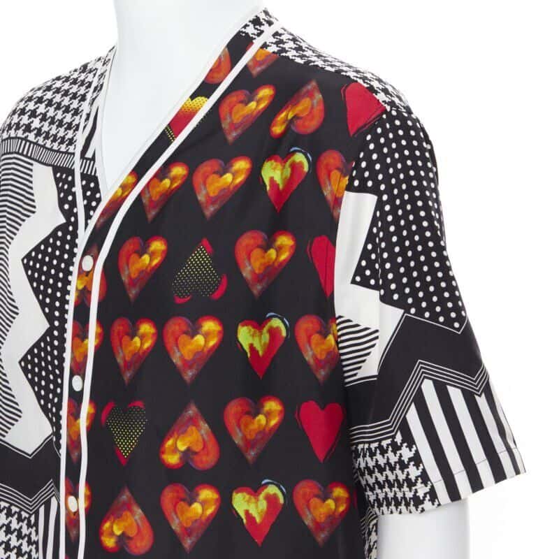 Versace Love Heart Shirt Black Silk Never worn, with tag - Back View