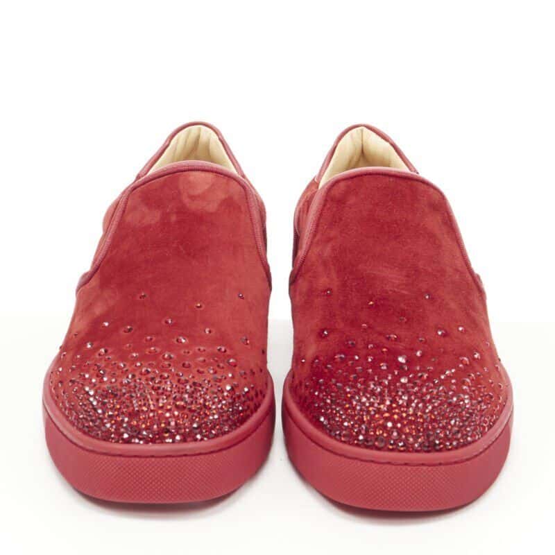 Christian Louboutin Dunk High Sneakers Red Suede Very good condition - Front View