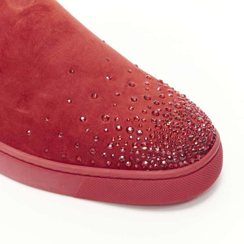 Christian Louboutin Dunk High Sneakers Red Suede Very good condition - Back View