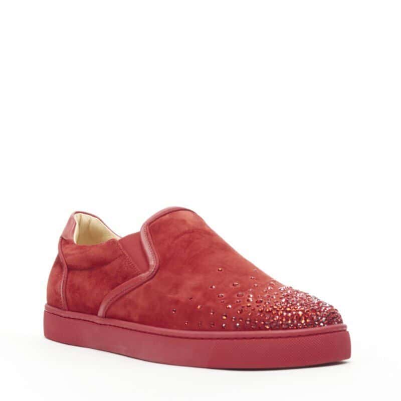 Christian Louboutin Dunk High Sneakers Red Suede Very good condition - Model View