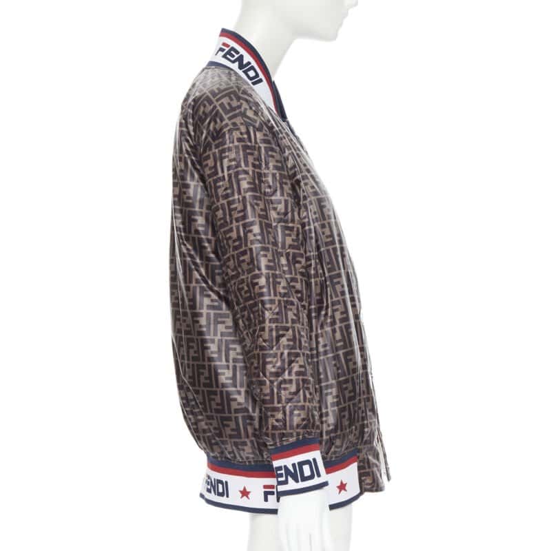 Fendi Colorblocked Silk Bomber White Silk Never worn, with tag - Inside View