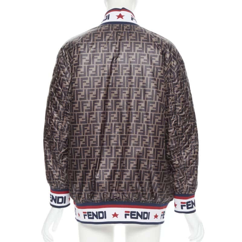 Fendi Colorblocked Silk Bomber White Silk Never worn, with tag - Box View
