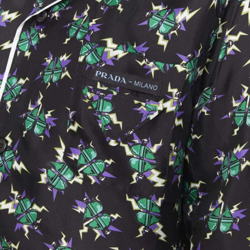 Prada Heart Print Shirt Black Silk Never worn, with tag - Back View