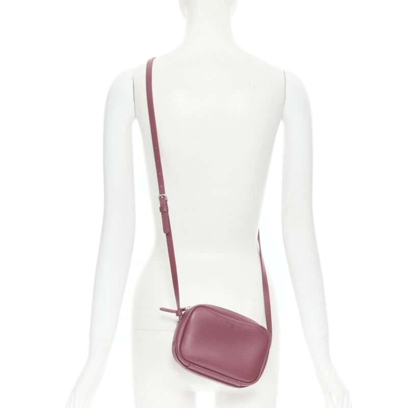 Balenciaga Black Logo Camera Bag Red Leather Never worn - Back View