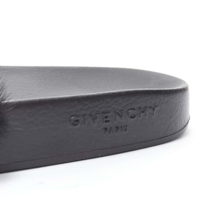 Givenchy Mink Fur Slides Black Fur Never worn - Box View