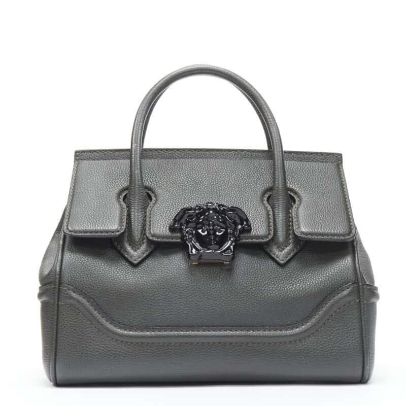 Versace Medusa Crossbody Bag Green Leather Very good condition - Front View