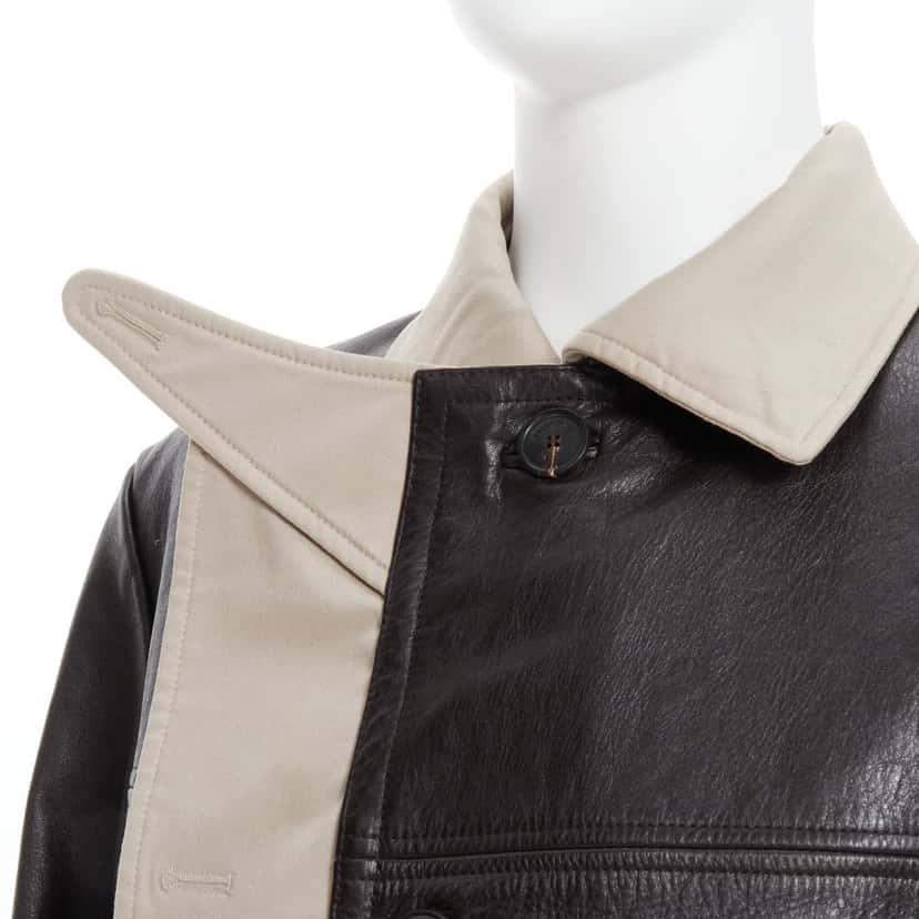 Balenciaga Fake Layering leather trench coat Black Leather Very good condition - Back View