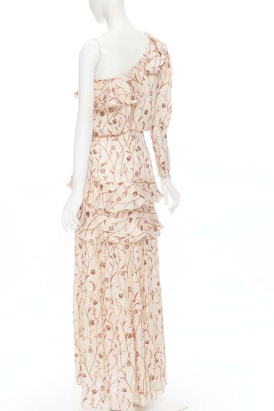 Johanna Ortiz Floral Tier Dress Beige Polyester Never worn - Box View