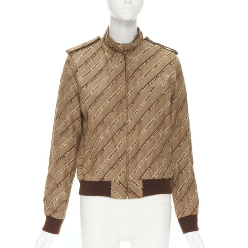 Jeremy Scott Brown Aviator Bomber Brown Cotton Never worn - Inside View