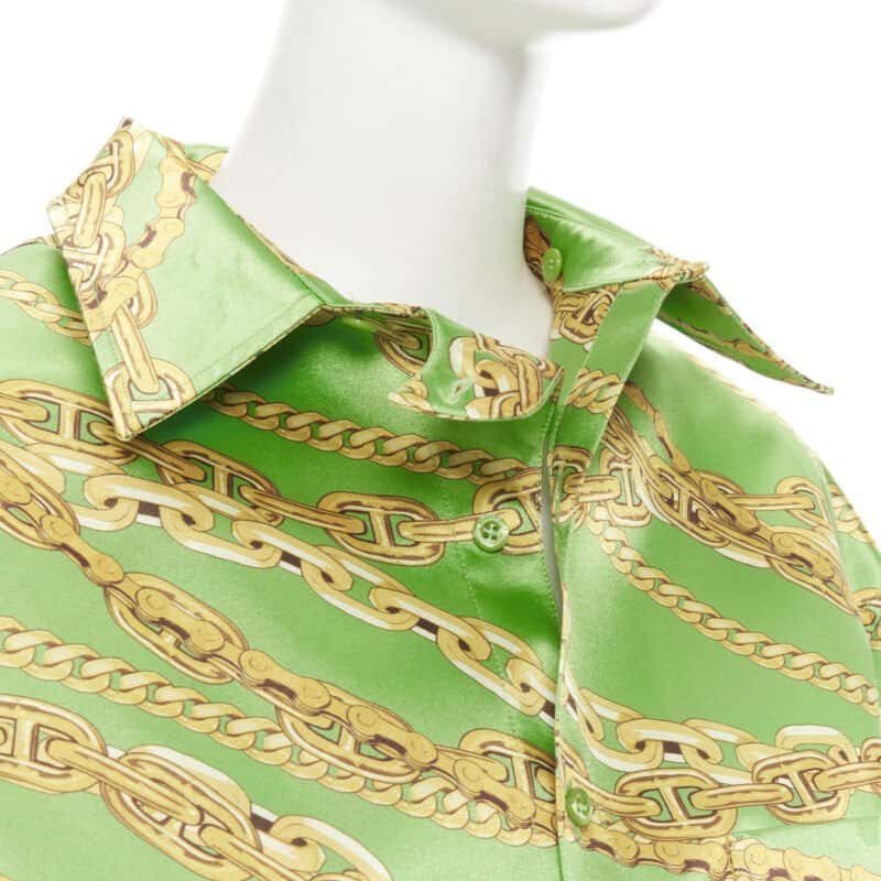 Balenciaga Chain Print Shirt Green Polyester Never worn, with tag - Back View