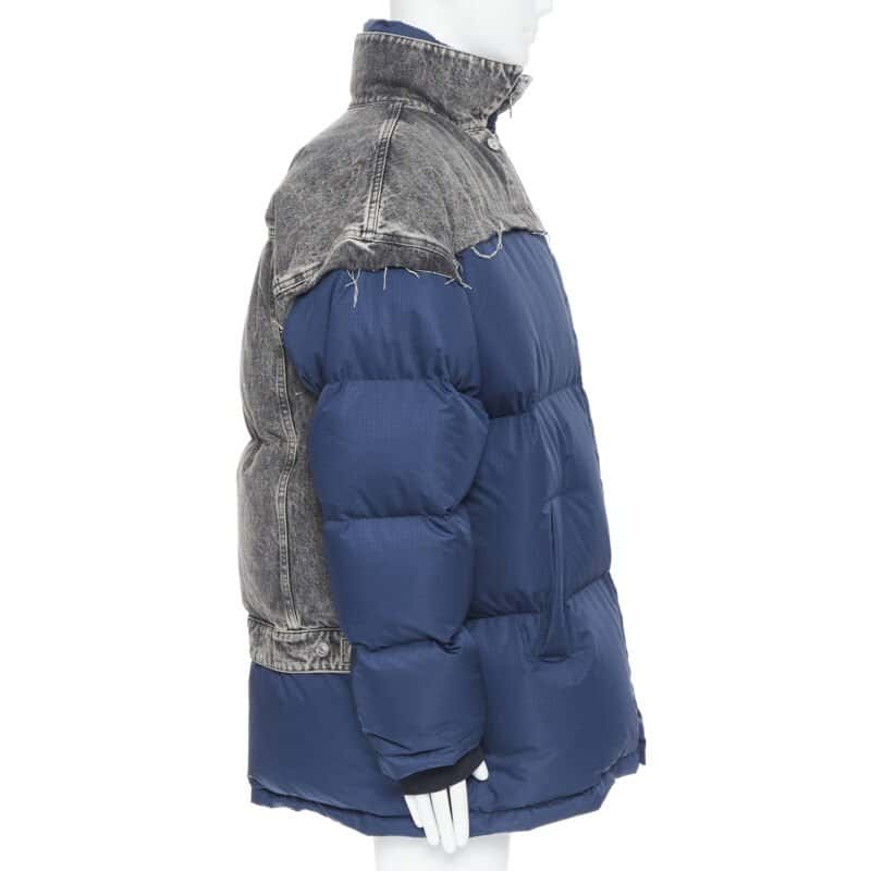 Balenciaga Navy Denim Puffer Blue Never worn, with tag - Front View