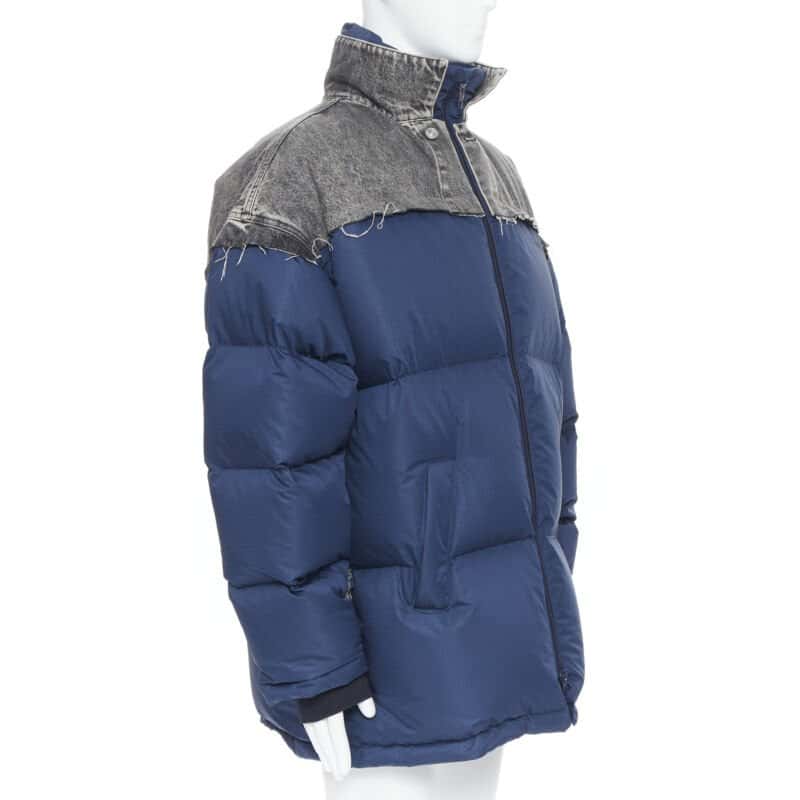 Balenciaga Navy Denim Puffer Blue Never worn, with tag - Model View