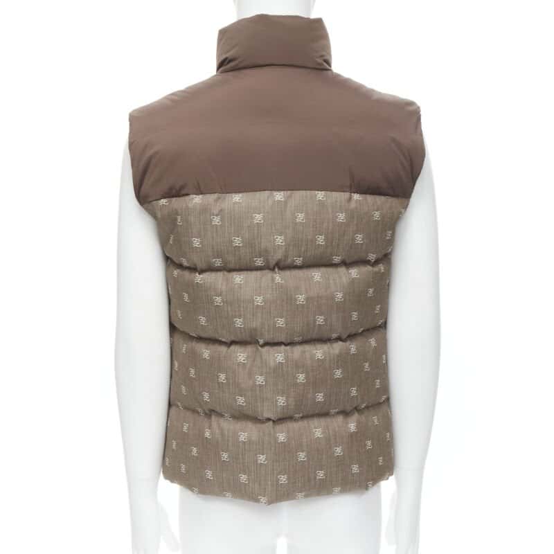 Fendi Zucca Puffer Vest Brown Cotton Never worn, with tag - Box View