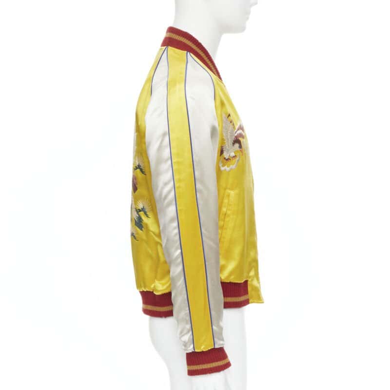 Saint Laurent Yellow Satin Bomber Yellow Polyester Never worn, with tag - Box View
