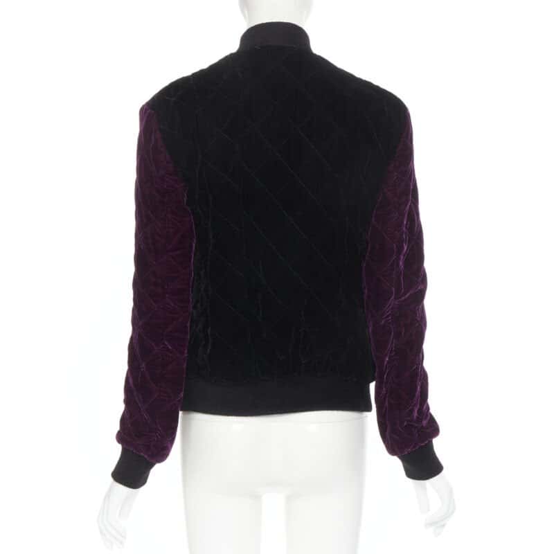 Saint Laurent Black Diamond Bomber Black Velvet Never worn, with tag - Box View