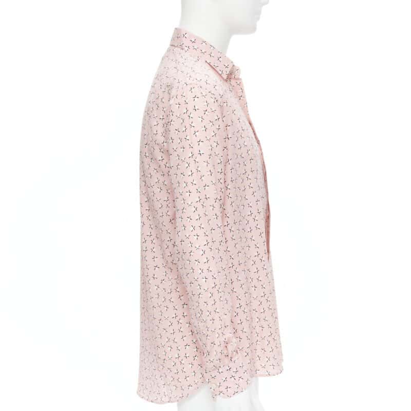 Saint Laurent Star print silk shirt Pink Silk Never worn, with tag - Inside View