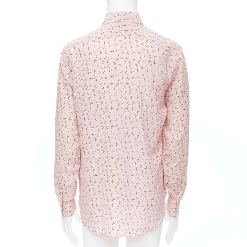 Saint Laurent Star print silk shirt Pink Silk Never worn, with tag - Model View