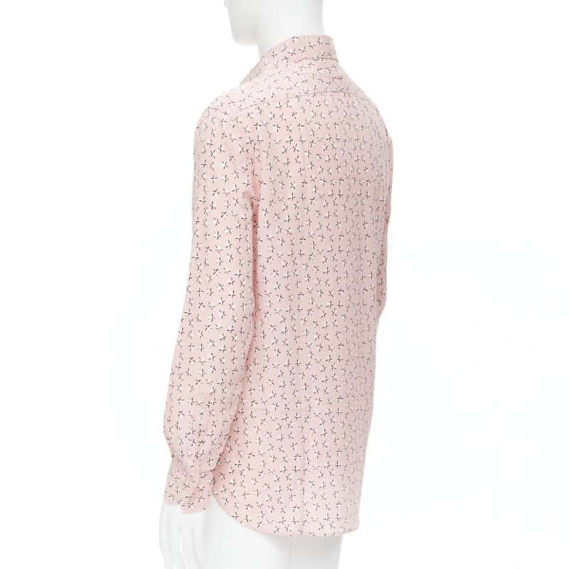 Saint Laurent Star print silk shirt Pink Silk Never worn, with tag - Box View