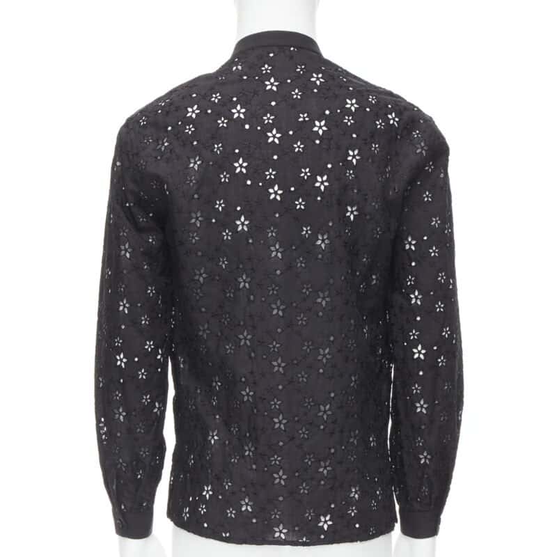 Saint Laurent Star Embroidery Shirt Black Wool Never worn, with tag - Box View