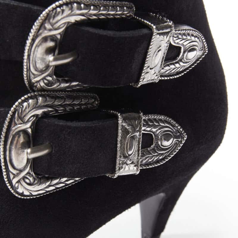 Saint Laurent Lug Sole Platform Boots Black Suede Very good condition - Back View