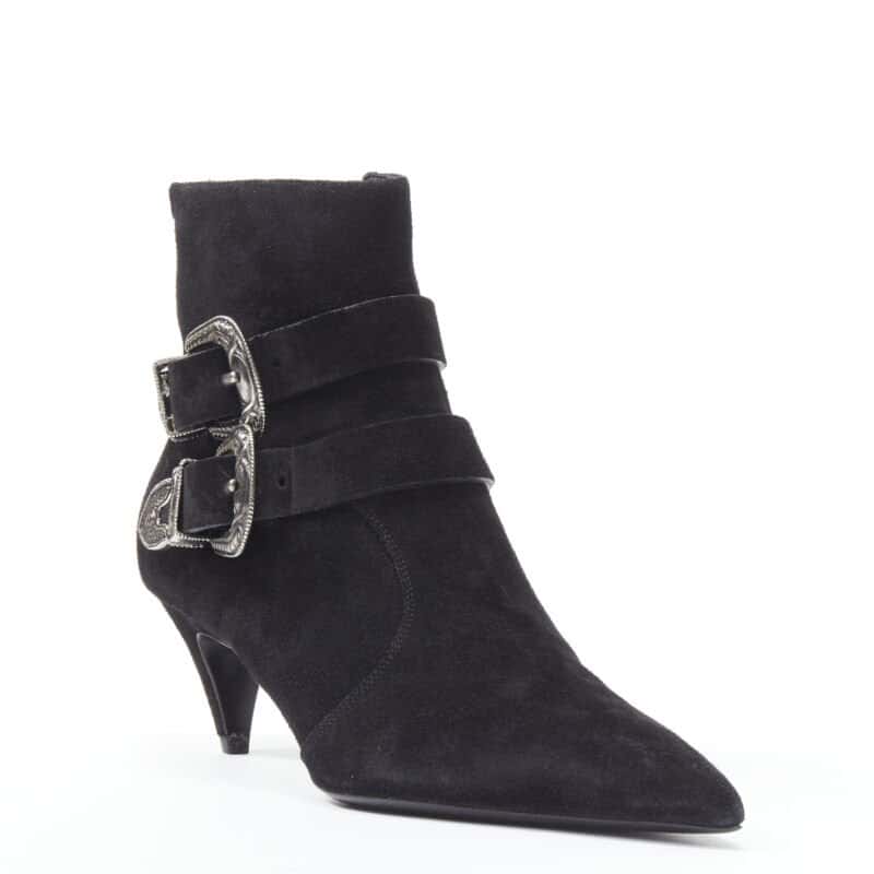 Saint Laurent Lug Sole Platform Boots Black Suede Very good condition - Inside View
