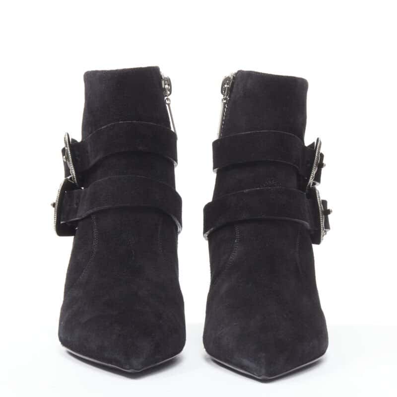 Saint Laurent Lug Sole Platform Boots Black Suede Very good condition - Model View