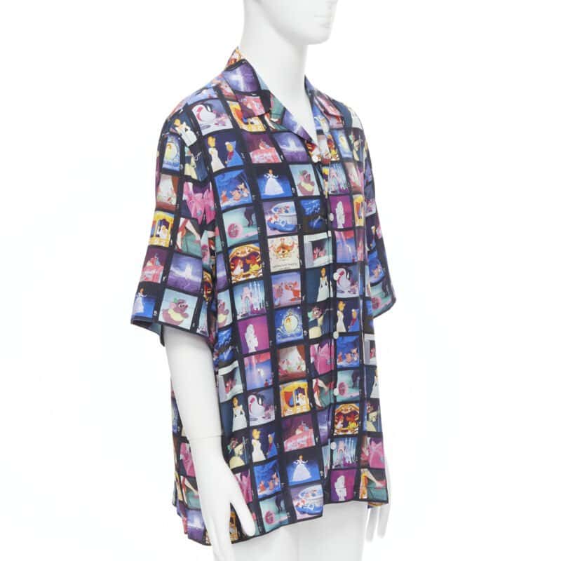 Versace Cinderella Shirt Blue Viscose Never worn, with tag - Inside View