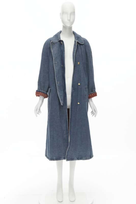 Moschino Blue Paisley Coat Blue Very good condition - Inside View