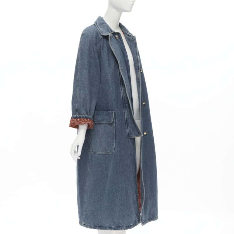 Moschino Blue Paisley Coat Blue Very good condition - Model View