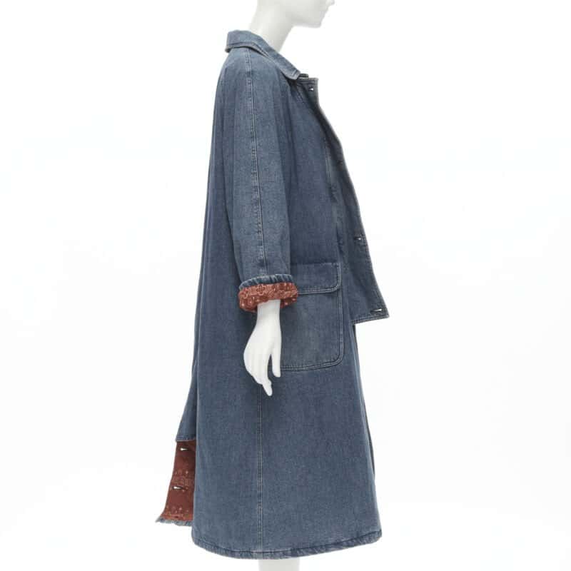 Moschino Blue Paisley Coat Blue Very good condition - Box View