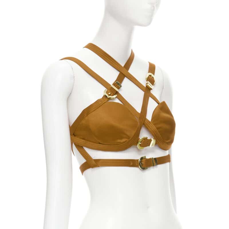 Versace Bondage Bra Orange Silk Never worn, with tag - Back View