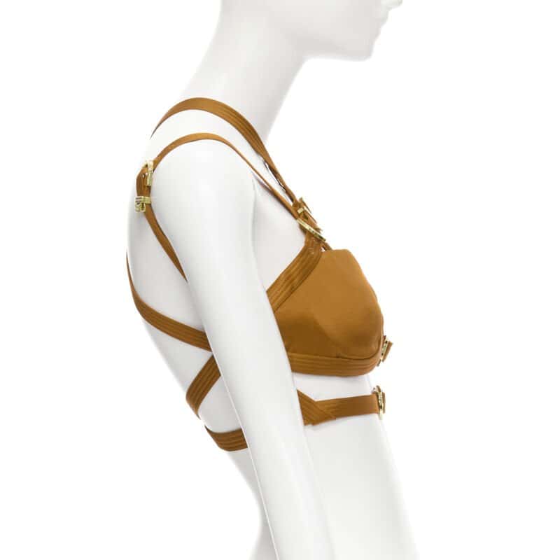 Versace Bondage Bra Orange Silk Never worn, with tag - Inside View