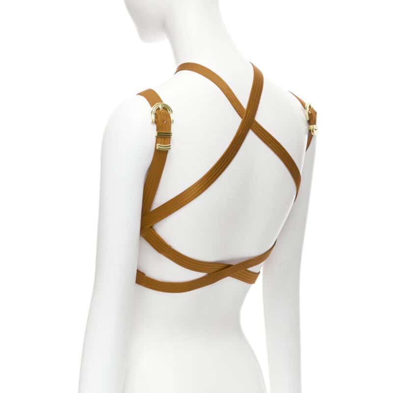 Versace Bondage Bra Orange Silk Never worn, with tag - Box View