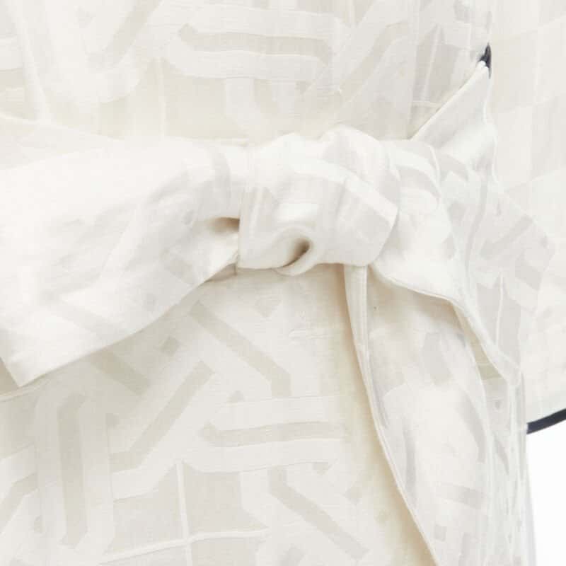 Haider Ackermann Jacquard Robe Shirt White Linen Very good condition - Back View