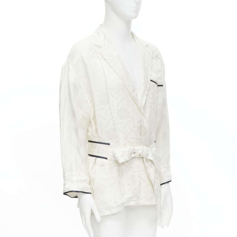 Haider Ackermann Jacquard Robe Shirt White Linen Very good condition - Inside View