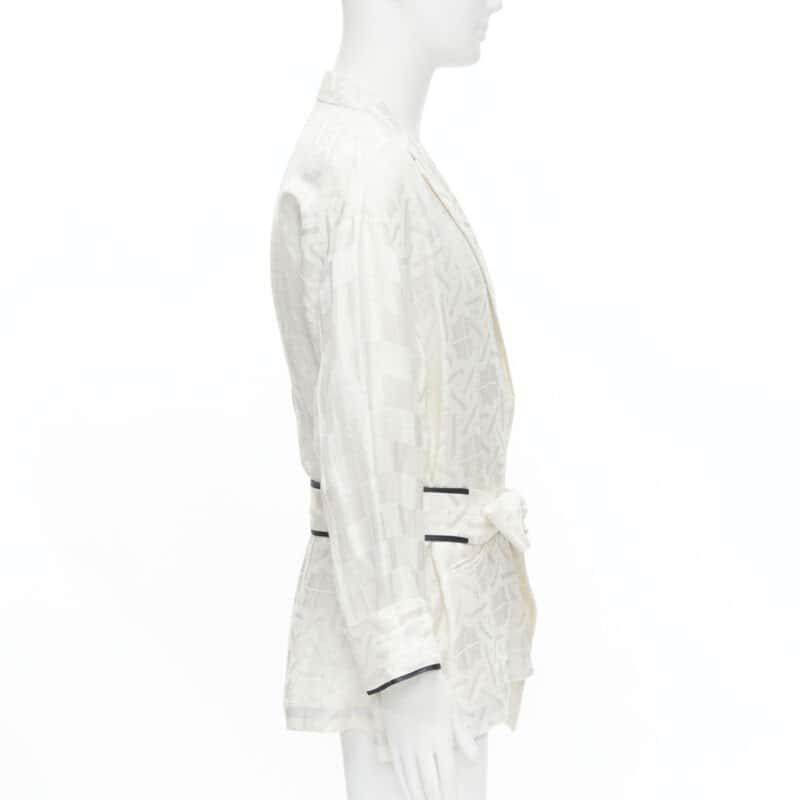 Haider Ackermann Jacquard Robe Shirt White Linen Very good condition - Model View