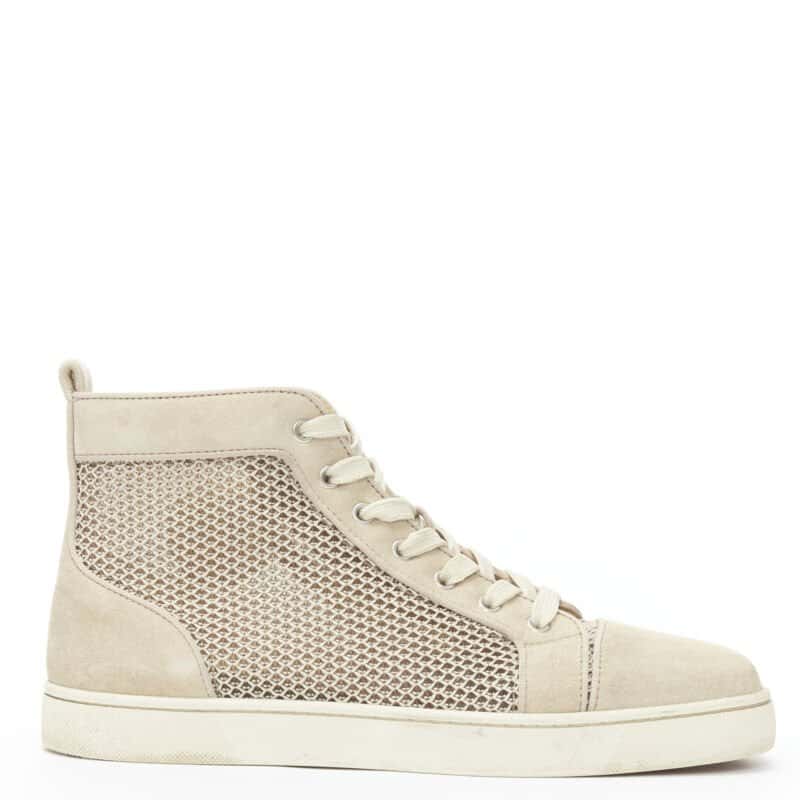 Christian Louboutin Jacquard High Tops Grey Suede Good condition - Front View