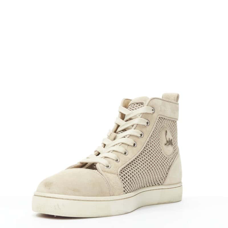 Christian Louboutin Jacquard High Tops Grey Suede Good condition - Model View