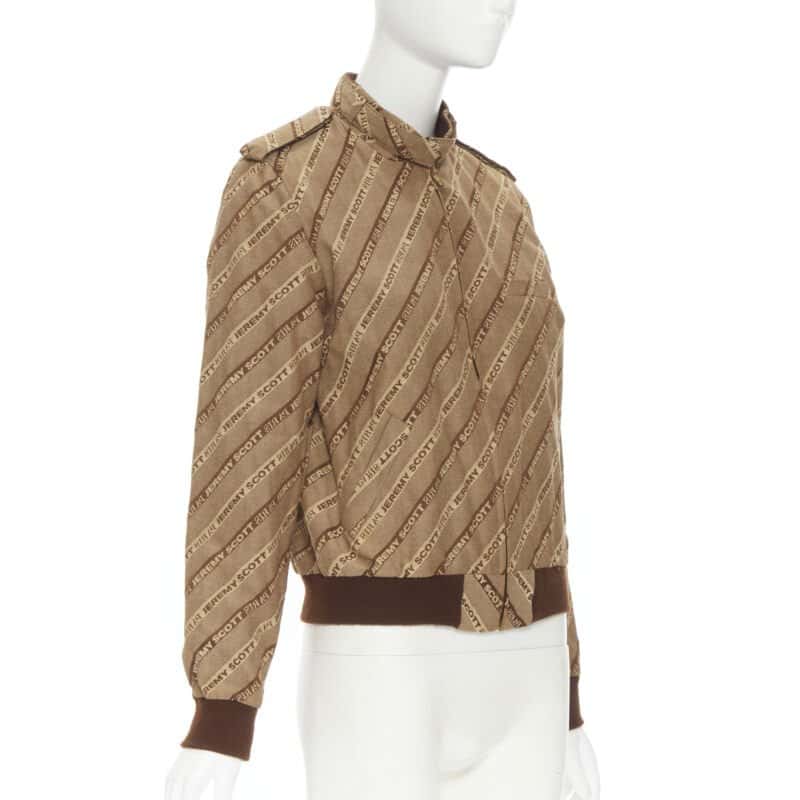 Jeremy Scott Brown Aviator Bomber Brown Cotton Fair condition - Model View