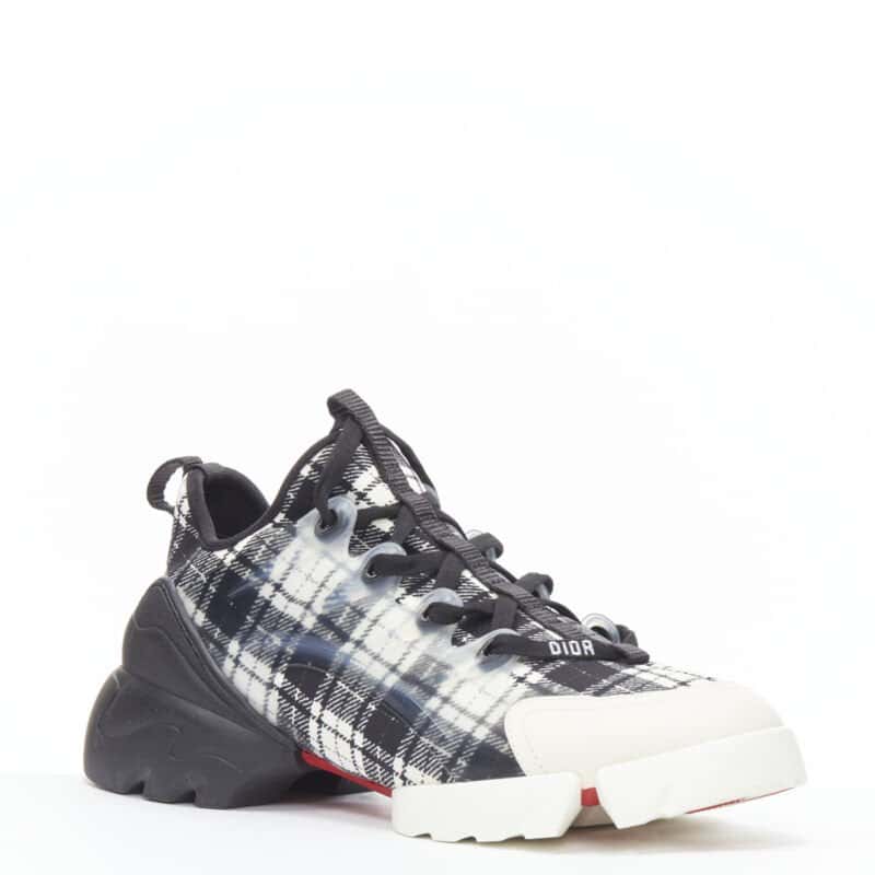 Christian Dior Check Chunky Sneakers Grey Very good condition - Back View