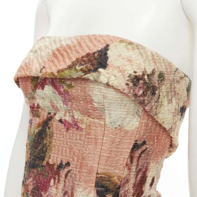 Dolce & Gabbana Rose Cloque Dress Pink Wool Never worn - Back View