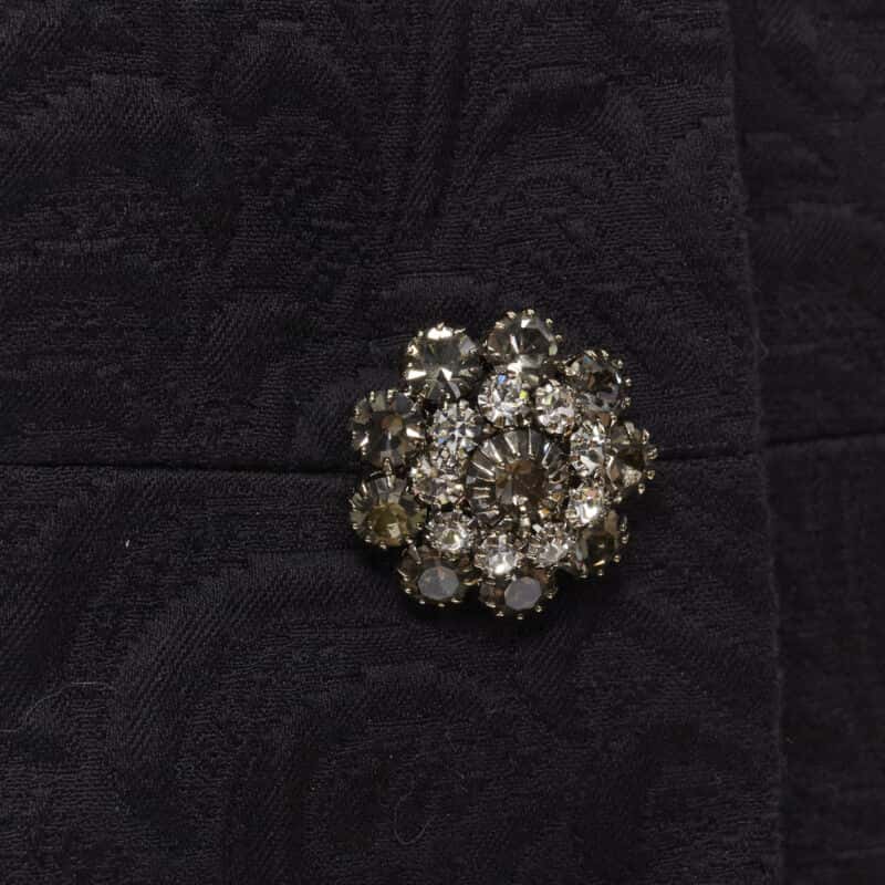 Dolce & Gabbana Black Crystal Coat Black Cotton Never worn - Back View