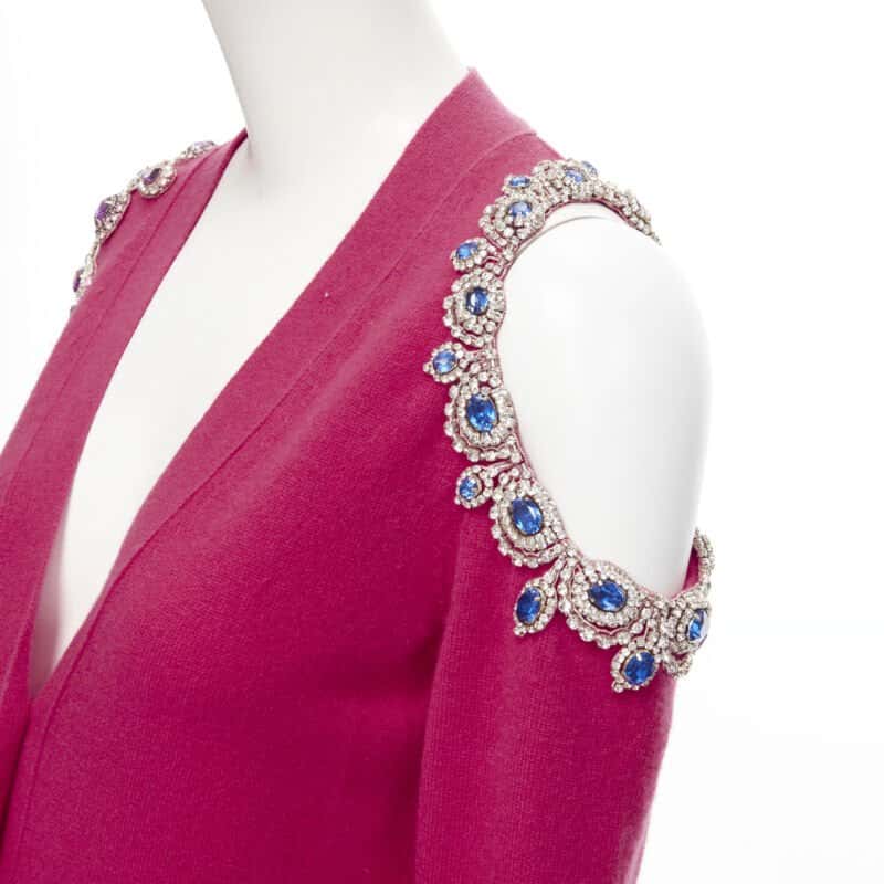 Moschino Cold Shoulder Cardigan Pink Cashmere Never worn, with tag - Back View