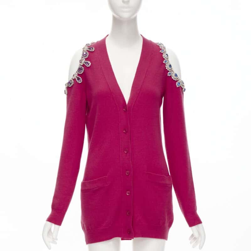 Moschino Cold Shoulder Cardigan Pink Cashmere Never worn, with tag - Inside View